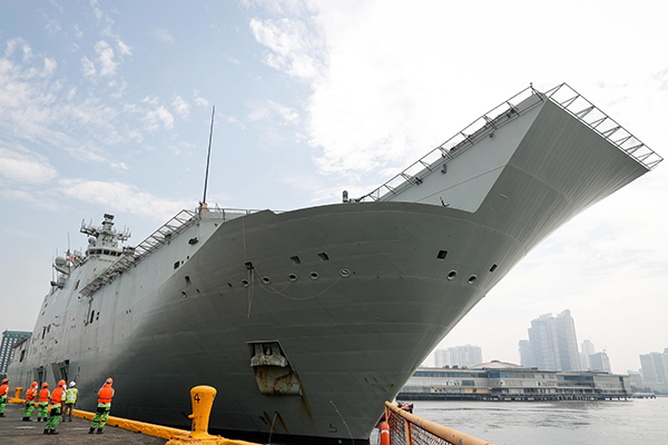 Article image for Australia’s largest navy ship approaches the Port of Melbourne