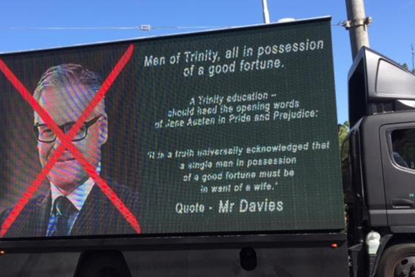 Article image for Campaign to oust Trinity Grammar principal takes to the streets
