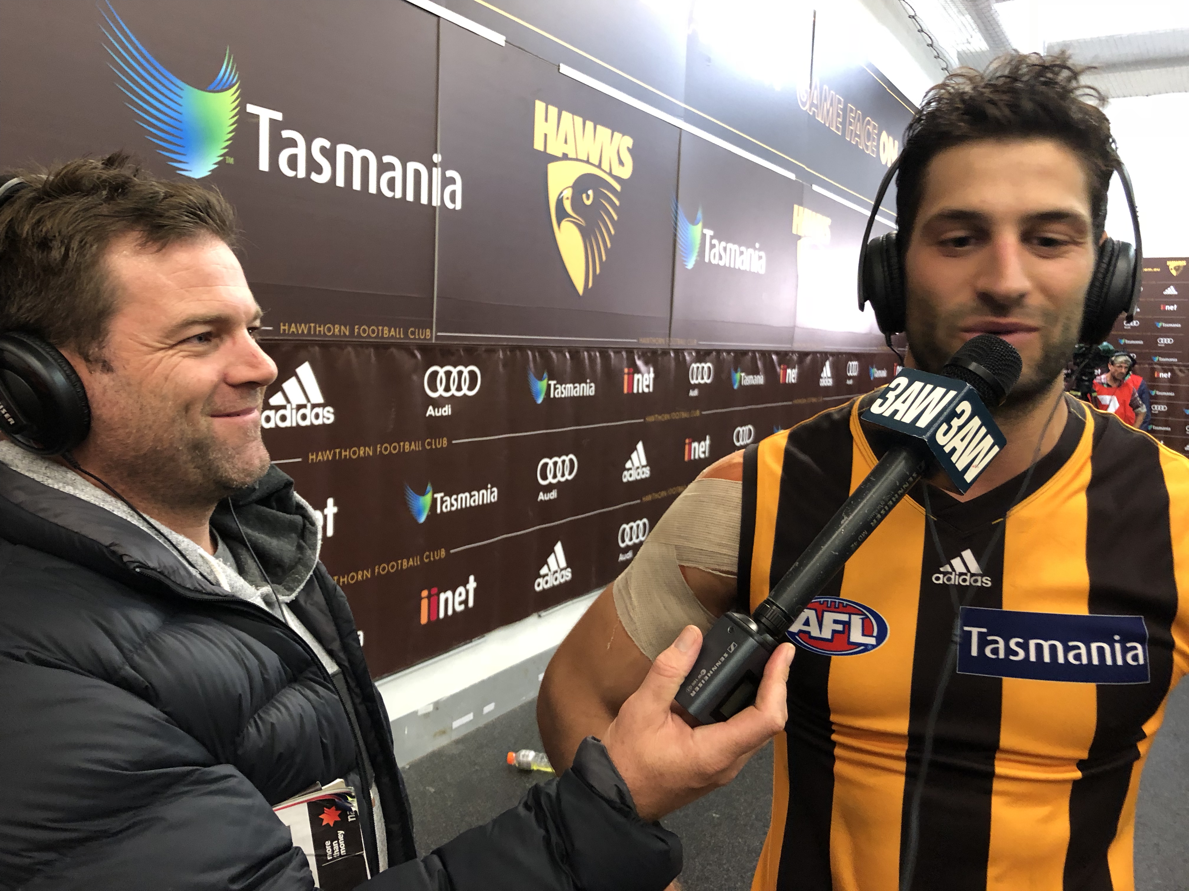 Article image for ‘What dreams are made of’: David Mirra celebrates a win on his Hawthorn debut