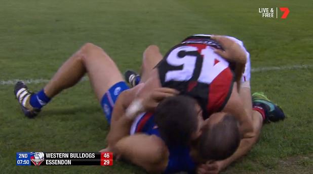 Article image for Bomber cited over alleged ‘bite’ during clash with Bulldogs