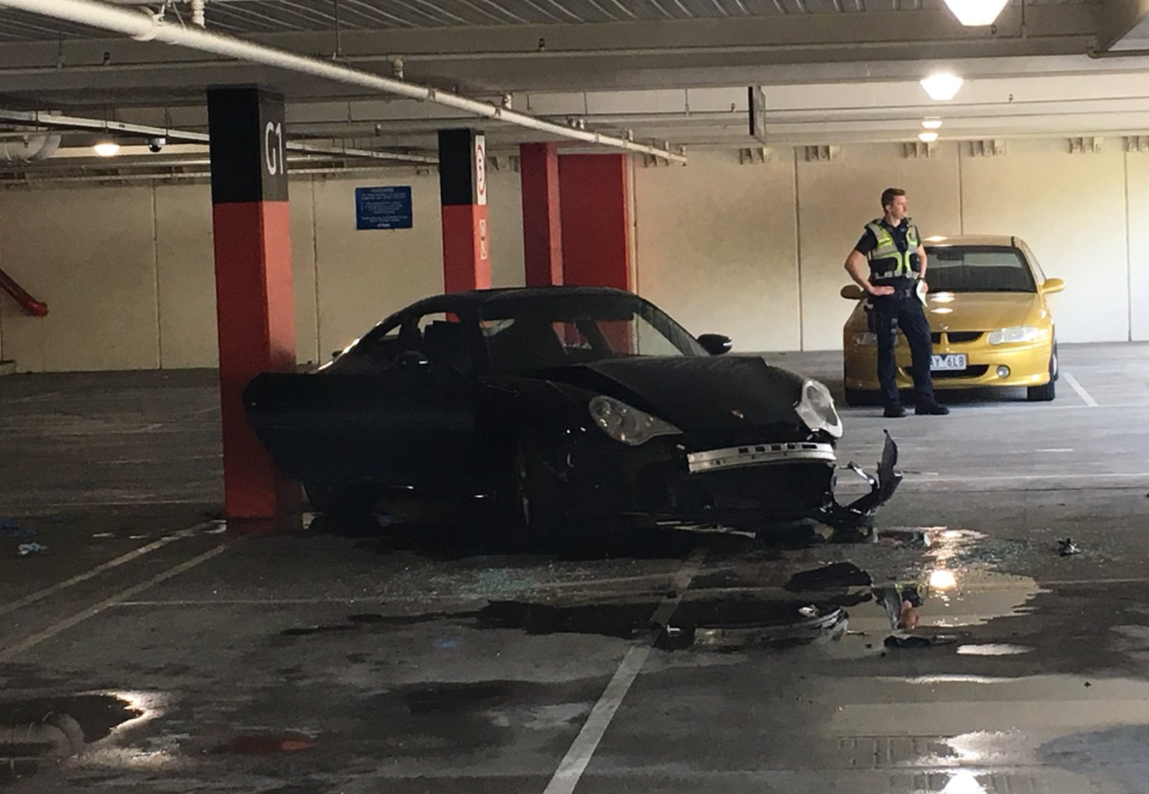Article image for Police chase stolen Porsche before shopping centre smash
