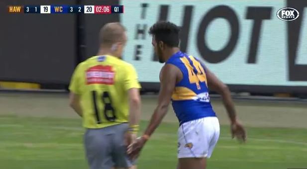 Article image for Willie Rioli fined for umpire bum tap, but Jake Carlisle cops suspension