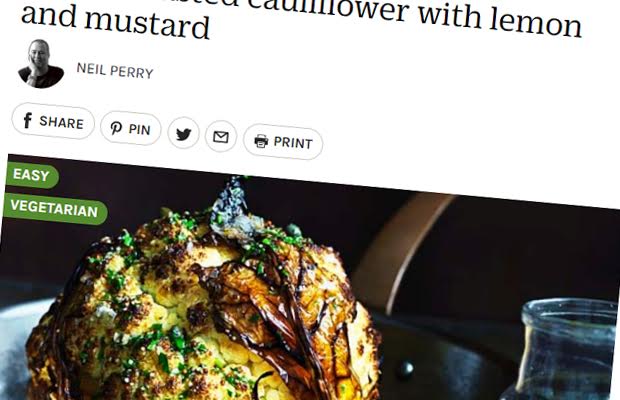 Article image for Whole Roasted Cauliflower with Caper and Mustard Dressing