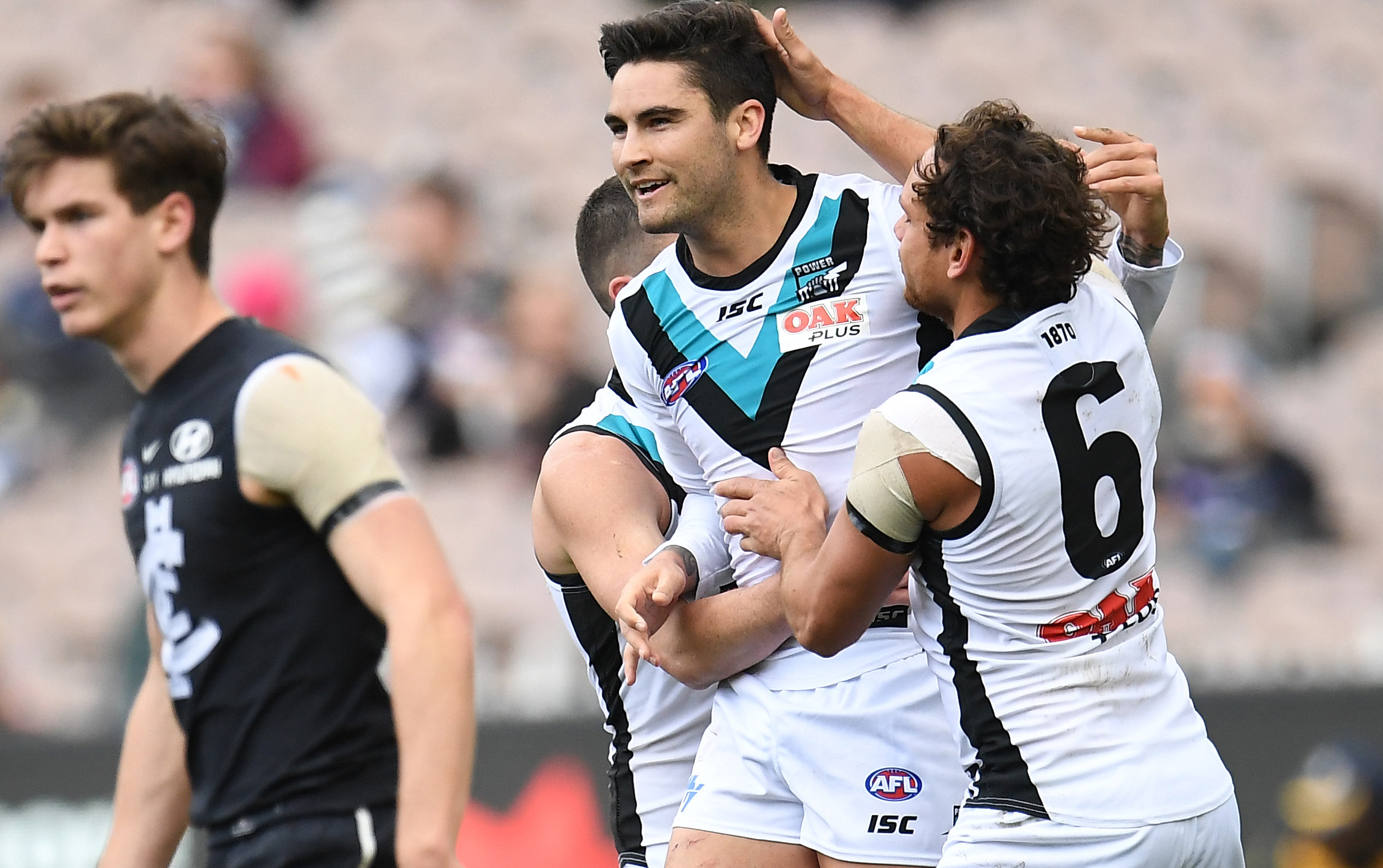 Article image for Port spoil Kade Simpson’s 300th with 21-point win at the G