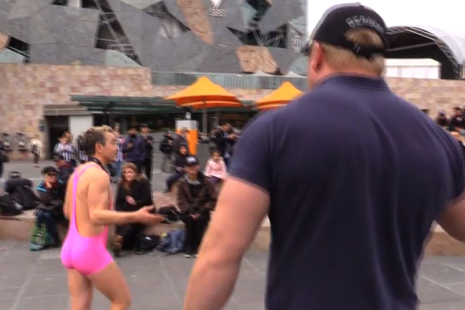 Article image for Right-wing group leader confronts busker in Federation Square
