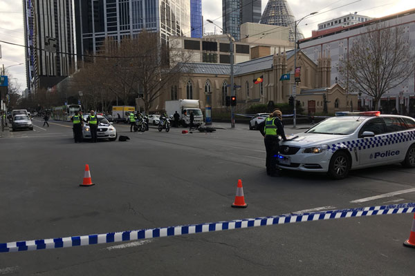 Article image for Motorcyclist left with serious injuries following serious crash in CBD