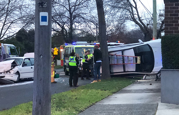 Article image for Car flips in crash in Melbourne’s east