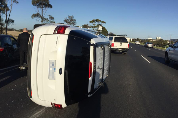 Article image for Massive morning peak delays after rollover on Princes Freeway