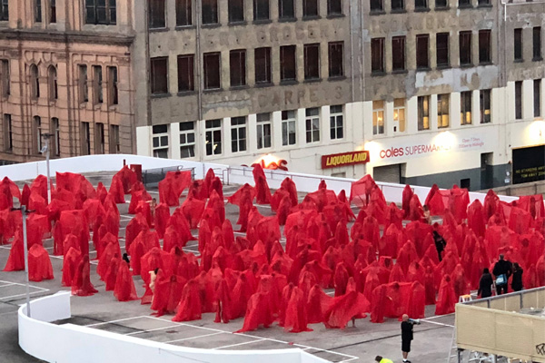 Article image for Hundreds don sheer red capes in Spencer Tunick ‘apocalyptic’ photoshoot