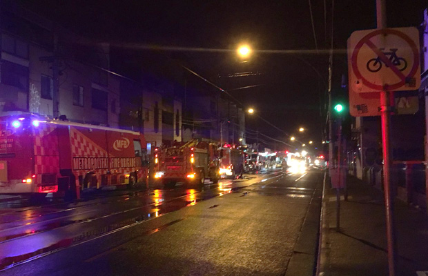 Article image for Lygon St closed: Closed supermarket goes up in flames