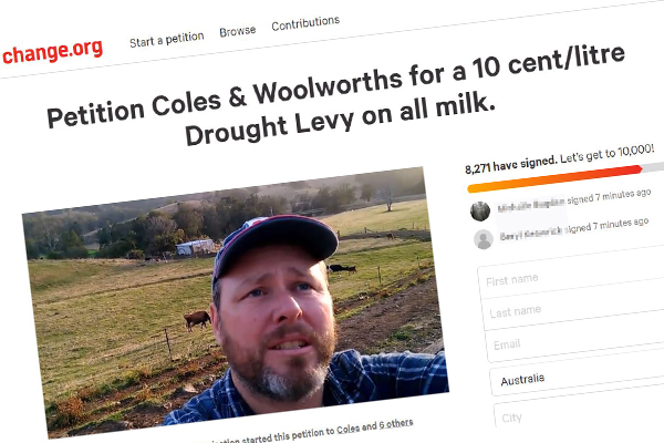 Article image for Dairy farmers calling for 10c drought levy on every litre of milk