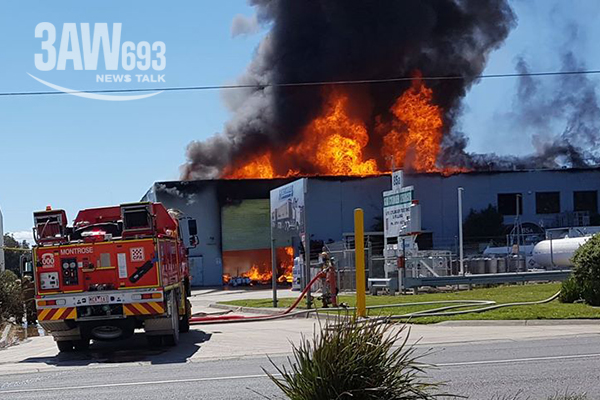 Article image for Fire crews battle huge blaze at Kilsyth factory