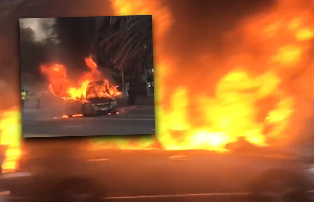 Article image for “Massive” explosion, car bursts into flames at St Kilda