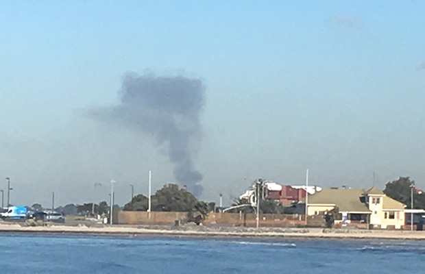 Article image for Abandoned factory goes up in flames at Laverton North