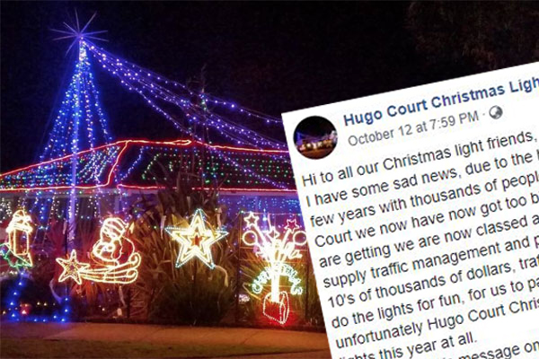 Article image for Popular Christmas lights display in Melbourne’s south-east called off