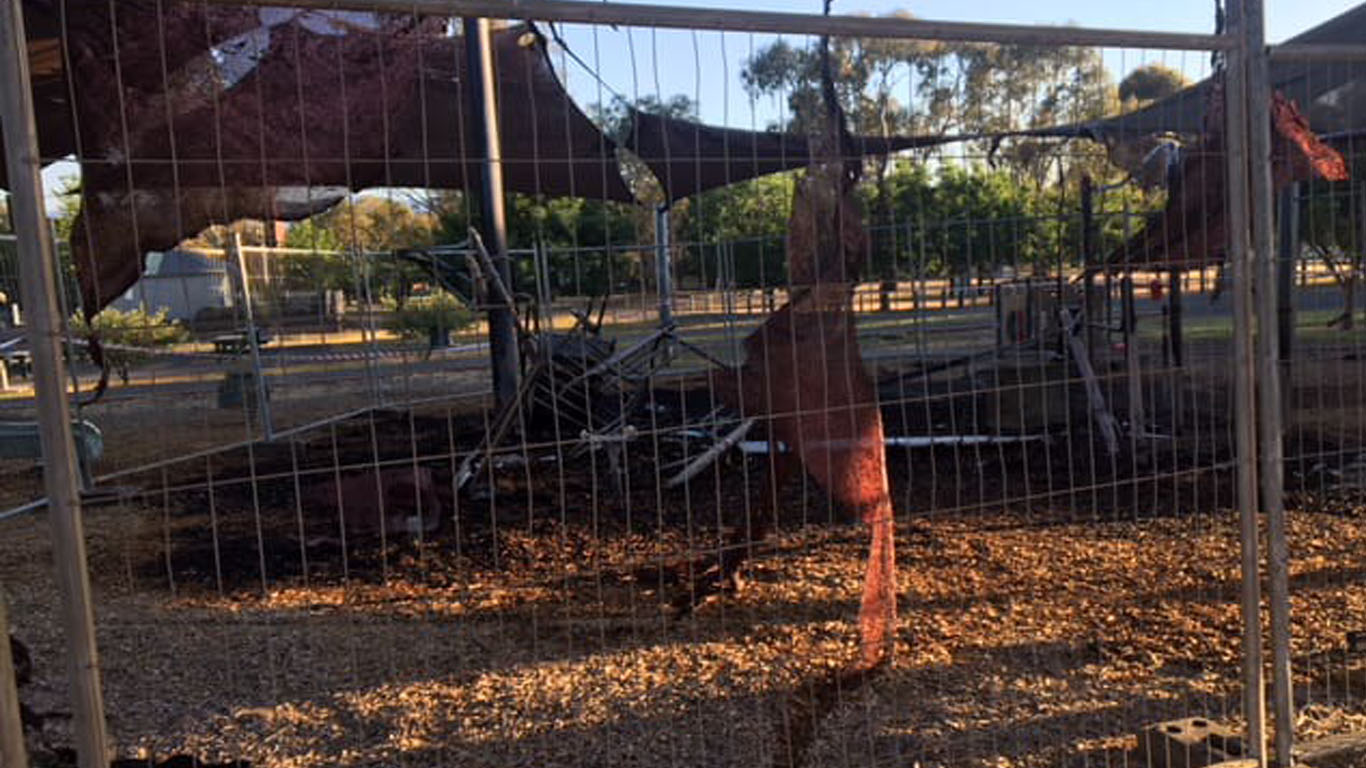 Article image for Suspicious fire guts popular playground in regional Victoria
