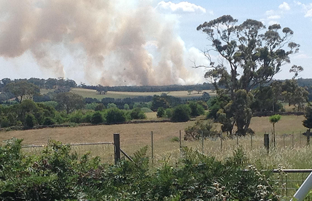 Article image for Out-of-control fire burns south of Ballarat