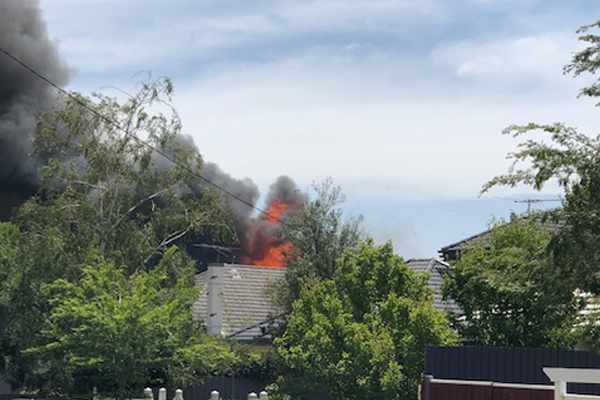 Article image for Out-of-control house fire in Carnegie