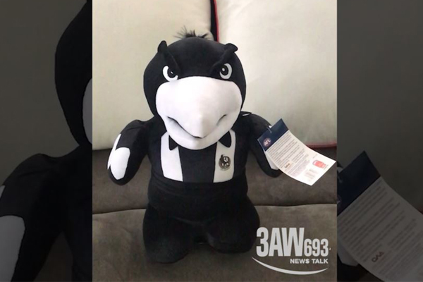 Article image for Child’s Collingwood Football Club magpie toy sings a surprising tune