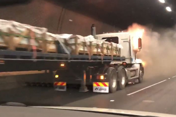 Article image for Truck fire in the Burnley Tunnel sees lengthy delays on the West Gate