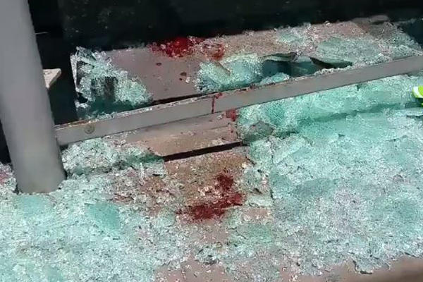 Article image for “Someone’s lost a lot of blood”: Tram stop smashed in the CBD