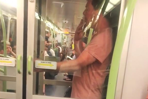 Article image for Man caught having a smoke between the carriages of Melbourne train twice in a week