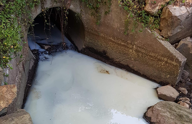 Article image for Anger over milky substance spilling into Ferntree Gully creek