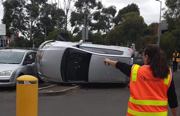 Article image for How on earth did this car end up like this at VicRoads!?