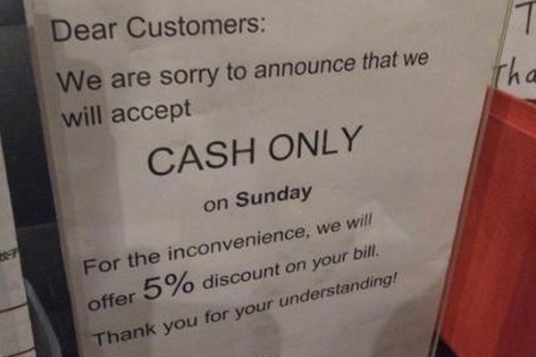 Article image for Questions raised over popular restaurant’s ‘cash only’ Sundays…