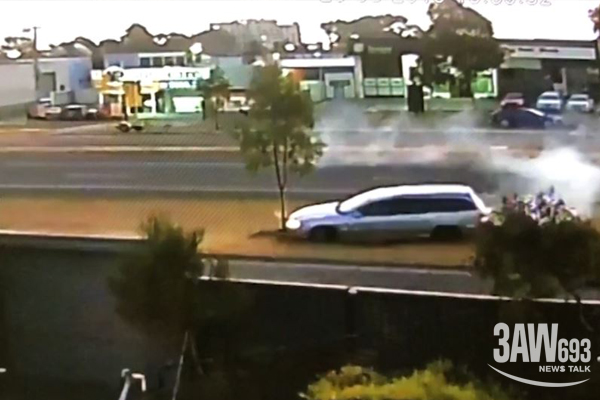 Article image for CCTV captures car spinning over busy road and mowing down tree in Melbourne’s west