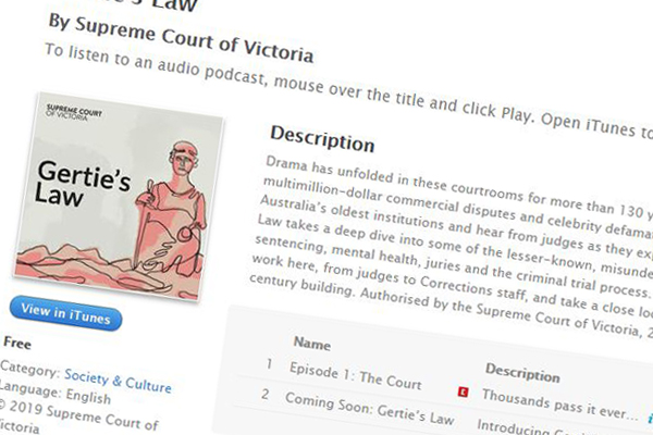 Article image for ‘Gertie’s Law’: Supreme Court launches podcast to explain justice system