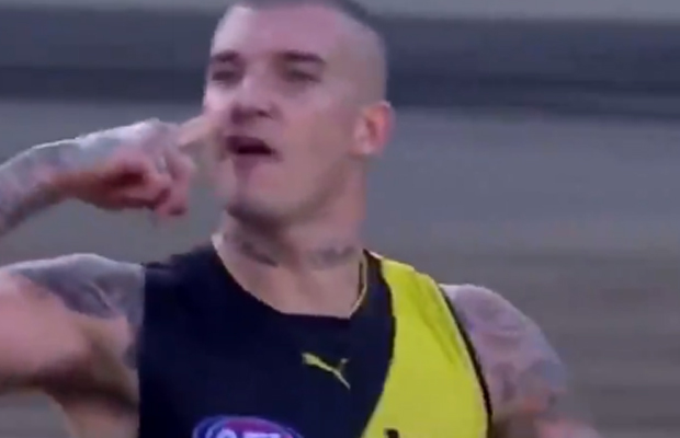 Article image for Dustin Martin fined by the AFL over ‘offensive’ hand gestures