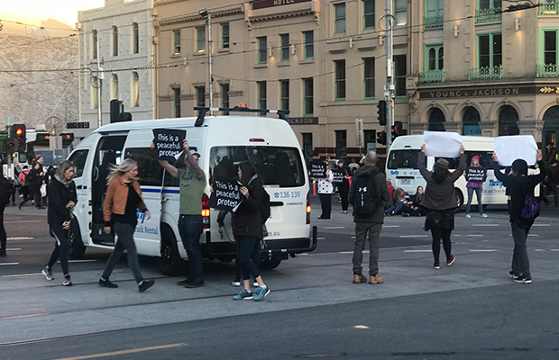 Article image for 39 people arrested as vegan ‘activists’ cause morning chaos in CBD