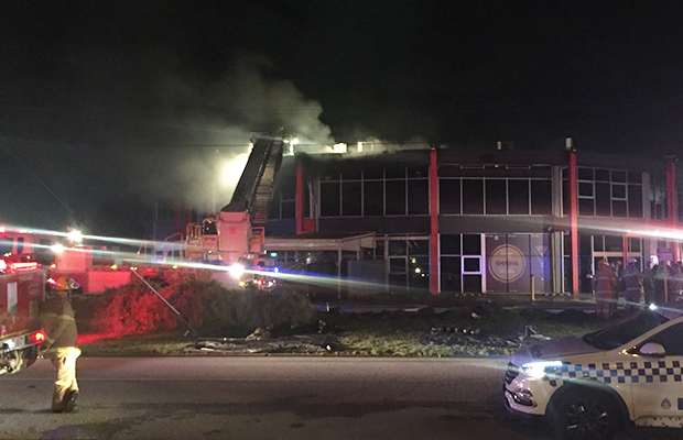 Article image for Smoke warning: Dandenong entertainment centre goes up in flames