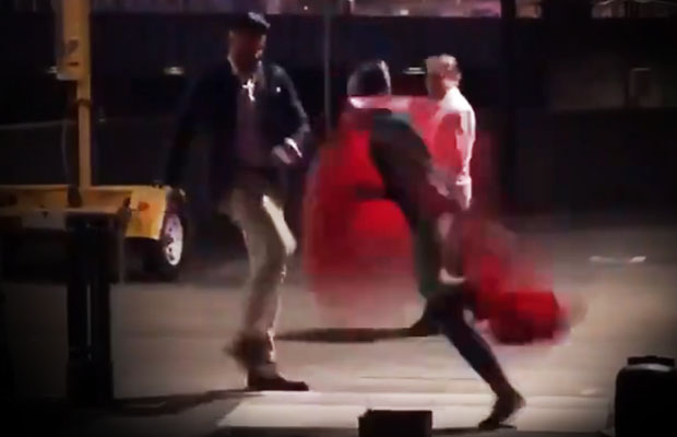 Article image for Video: Gutless bully kicks Southbank’s balloon busker, runs away