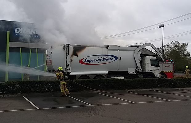 Article image for Waste truck catches fire at Laverton