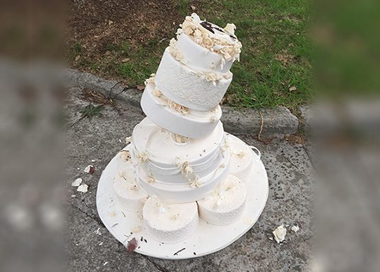 Article image for Abandoned wedding cake found on side of the road
