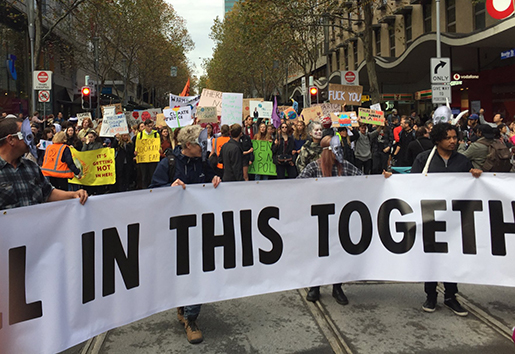 Article image for Mass climate ‘die in’ brings Melbourne CBD to a halt