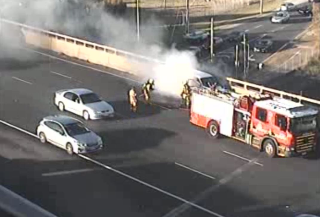 Article image for Van catches fire on Western Ring Road