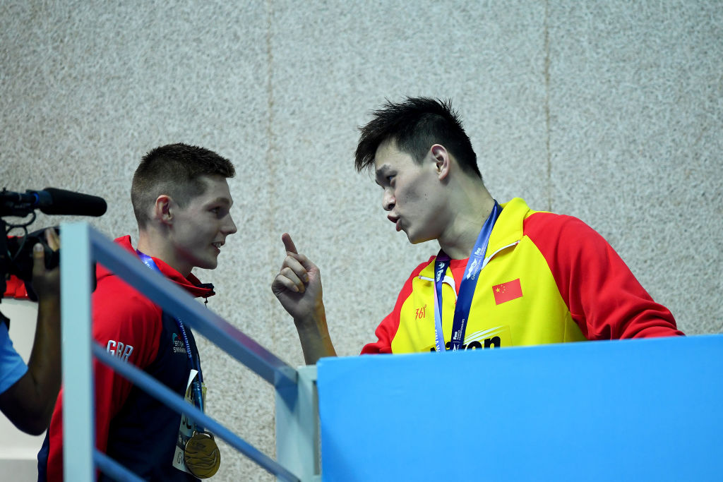 Article image for ‘You loser!’: Sun Yang lashes out at British swimmer after another podium protest