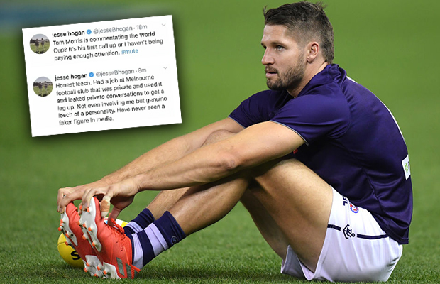 Article image for Tom Morris responds to Twitter abuse from Fremantle forward Jesse Hogan
