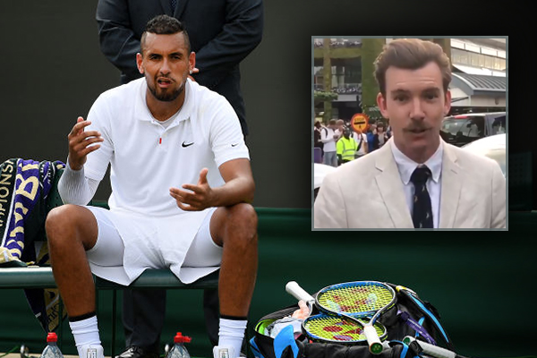 Article image for Nick Kyrgios irks English tennis fans — but he likes our reporter’s moustache