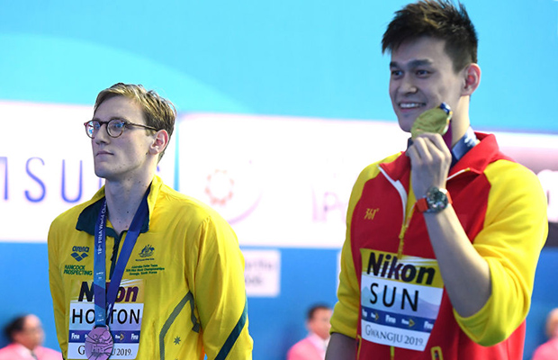 Article image for FINA takes action against Mack Horton over podium protest as re-match looms