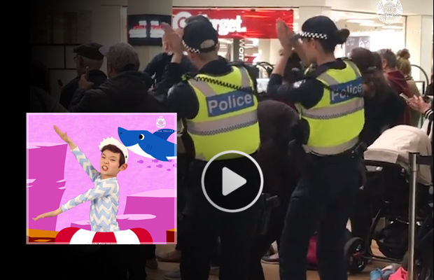 Article image for Police dance to Baby Shark: Should they be on the hunt?