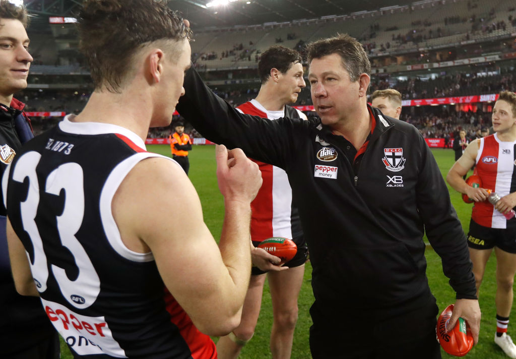 Article image for St Kilda caretaker coach explains why footy is just a ‘small part’ of his life