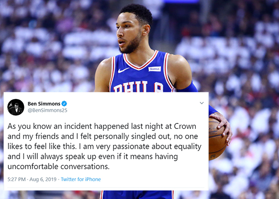 Article image for Ben Simmons stands by his accusations of racial vilification against Crown