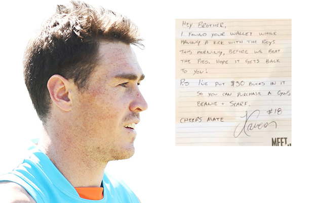 Article image for Footy fan has lost wallet returned by GWS star