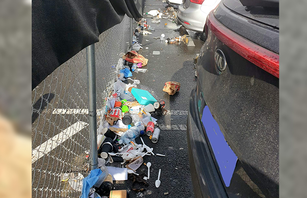 Article image for Airport littering disgrace: Ride share bay a mess