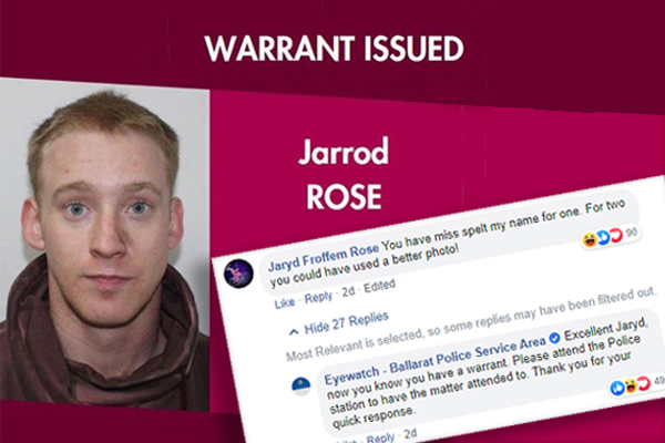 Article image for Alleged criminal trolls police social media post seeking help to locate him