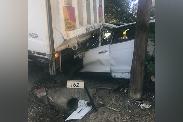 Article image for ‘I don’t know how she escaped’: Out of control truck crushes multiple cars in Melbourne’s north-east